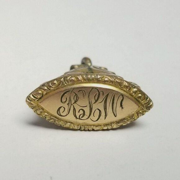 Vintage Monogram Watch Fob Seal Pendant Charm, R.L.W Initial Letters, Victorian - Picture 7 of 7